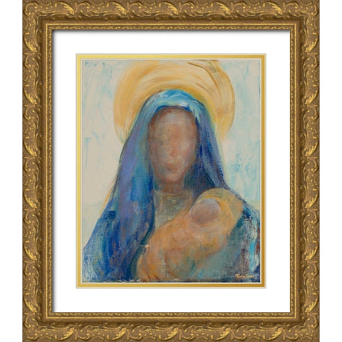 Mother and Child I Gold Ornate Wood Framed Art Print with Double Matting by Maria, Robin