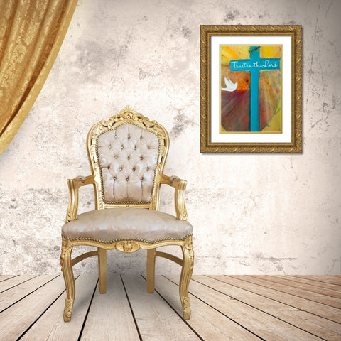 Trust in the Lord Gold Ornate Wood Framed Art Print with Double Matting by Maria, Robin