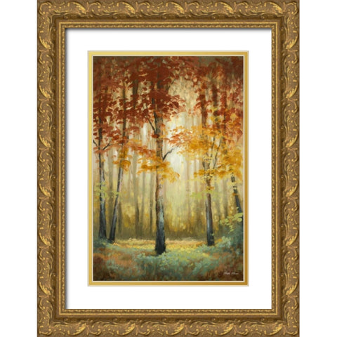 Woodland Glow II Gold Ornate Wood Framed Art Print with Double Matting by Marcon, Michael
