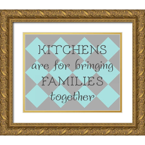 Family Kitchen Gold Ornate Wood Framed Art Print with Double Matting by Studio, Sd Graphics