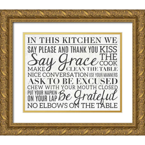 Kitchen Rules I Gold Ornate Wood Framed Art Print with Double Matting by Studio, Sd Graphics