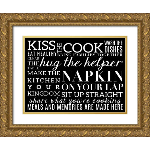 Kitchen Rules V Gold Ornate Wood Framed Art Print with Double Matting by Studio, Sd Graphics