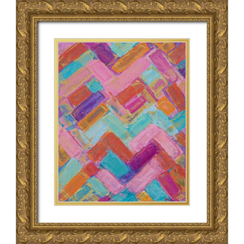 Golden Internodes I Gold Ornate Wood Framed Art Print with Double Matting by Coolick, Ann Marie