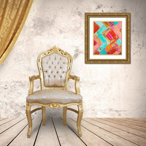 Vibrant Internodes Gold Ornate Wood Framed Art Print with Double Matting by Coolick, Ann Marie