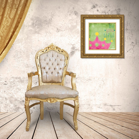 Be You Crown I Gold Ornate Wood Framed Art Print with Double Matting by Sundance Graphics