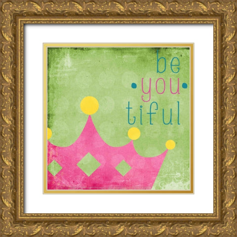Be You Crown I Gold Ornate Wood Framed Art Print with Double Matting by Sundance Graphics