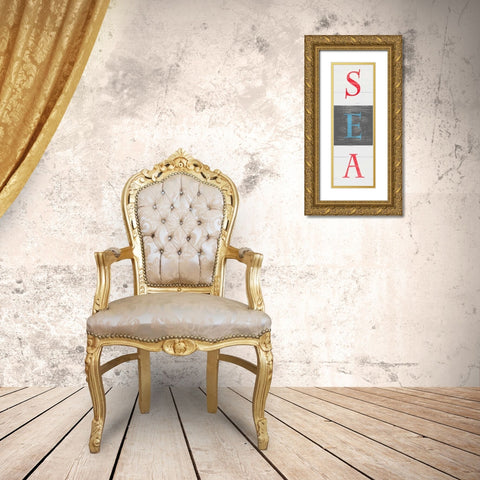 Sea and Wave I Gold Ornate Wood Framed Art Print with Double Matting by SD Graphics Studio
