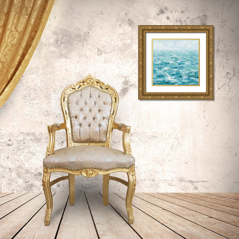 Rough Waters Gold Ornate Wood Framed Art Print with Double Matting by Coolick, Ann Marie