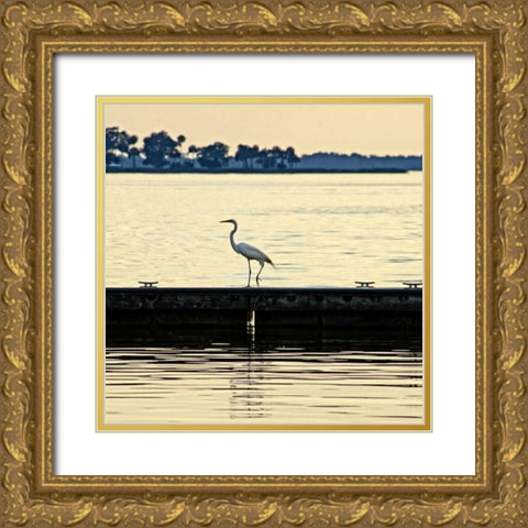 Along The Pier Gold Ornate Wood Framed Art Print with Double Matting by Nawrocke, Bruce