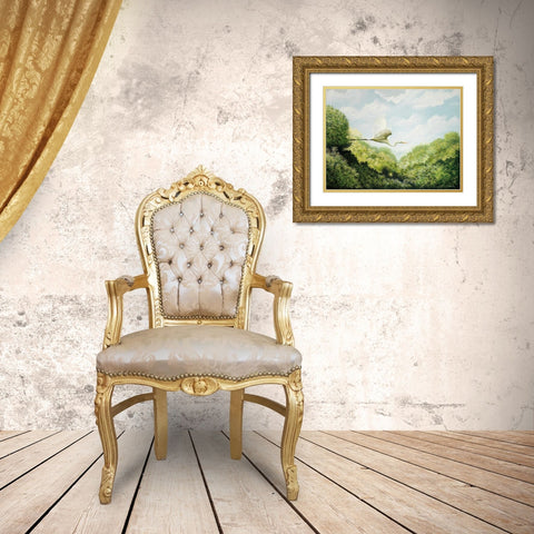 Egret Gold Ornate Wood Framed Art Print with Double Matting by Nawrocke, Bruce