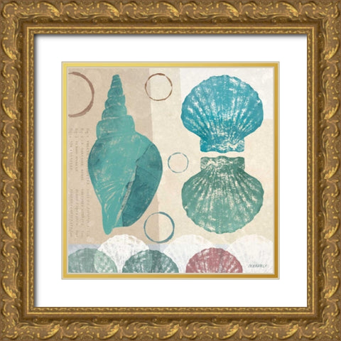 Shell Collage II Gold Ornate Wood Framed Art Print with Double Matting by Meneely, Dan