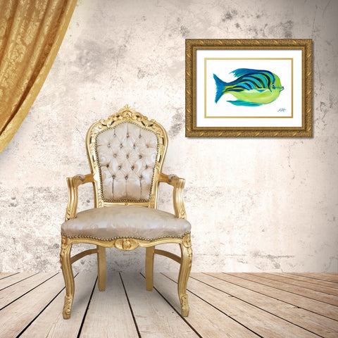 Fishy I Gold Ornate Wood Framed Art Print with Double Matting by DeRice, Julie