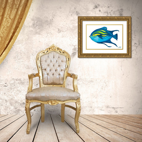 Fishy II Gold Ornate Wood Framed Art Print with Double Matting by DeRice, Julie