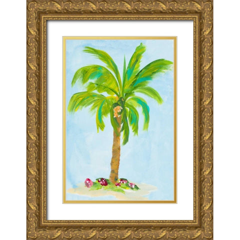 Palm Days I Gold Ornate Wood Framed Art Print with Double Matting by DeRice, Julie