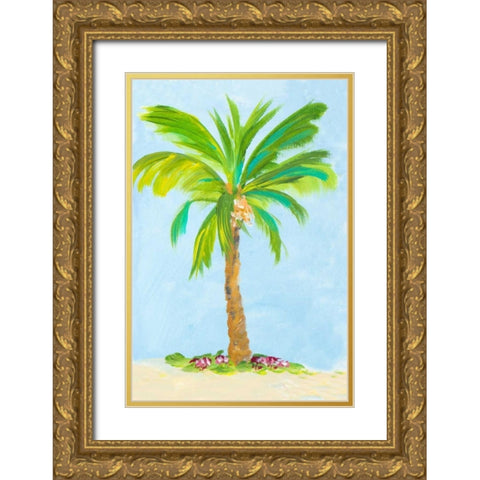 Palm Days II Gold Ornate Wood Framed Art Print with Double Matting by DeRice, Julie