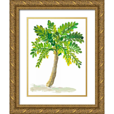 Palm Days IV Gold Ornate Wood Framed Art Print with Double Matting by DeRice, Julie
