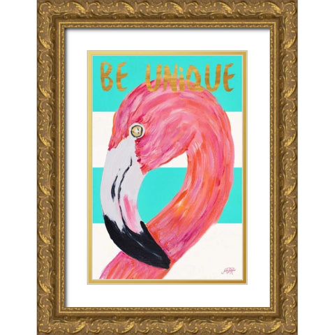 Be Unique Gold Ornate Wood Framed Art Print with Double Matting by DeRice, Julie