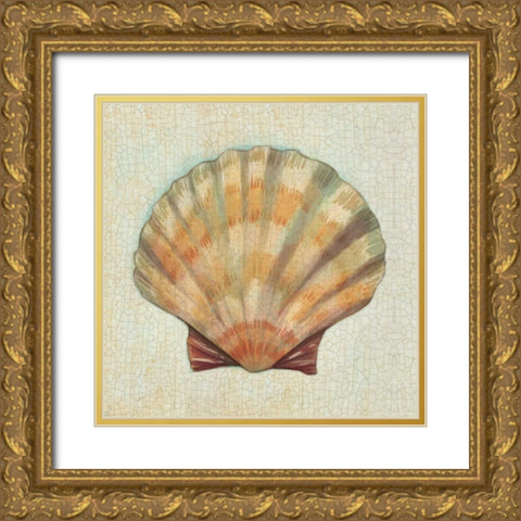 Coastal Treasures I Gold Ornate Wood Framed Art Print with Double Matting by Josefina