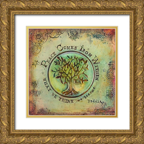 Peace Comes From Within I Gold Ornate Wood Framed Art Print with Double Matting by Kinnison, Carolyn