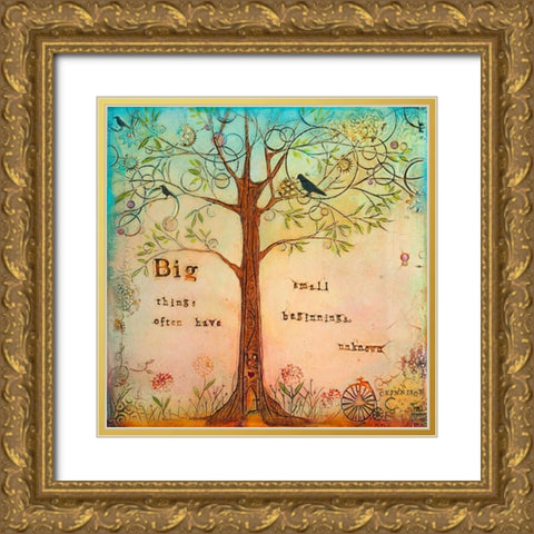 Big Things Gold Ornate Wood Framed Art Print with Double Matting by Kinnison, Carolyn