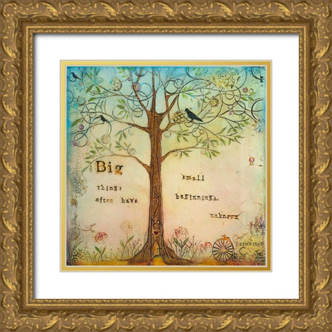 Big Things I Gold Ornate Wood Framed Art Print with Double Matting by Kinnison, Carolyn