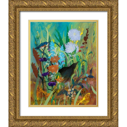 Growing Garden Gold Ornate Wood Framed Art Print with Double Matting by Maria, Robin