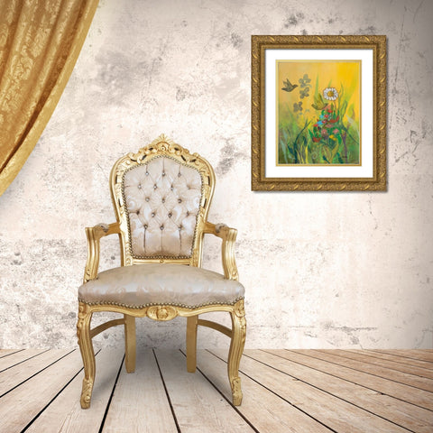 Waking Up with Sunshine Gold Ornate Wood Framed Art Print with Double Matting by Maria, Robin