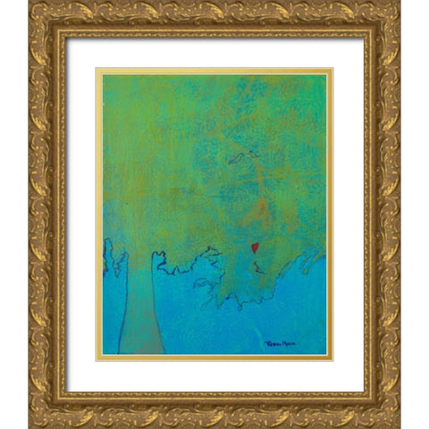 The Love Tree Gold Ornate Wood Framed Art Print with Double Matting by Maria, Robin