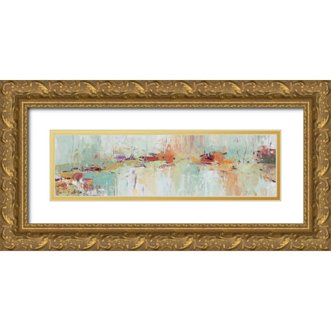 Abstract Rhizome Panel Gold Ornate Wood Framed Art Print with Double Matting by Coolick, Ann Marie