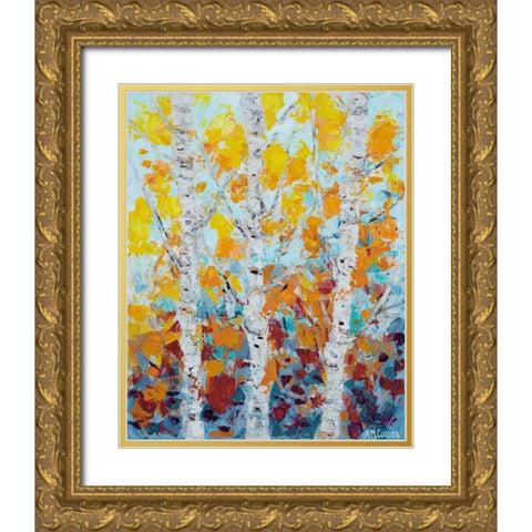 Aspen October II Gold Ornate Wood Framed Art Print with Double Matting by Coolick, Ann Marie
