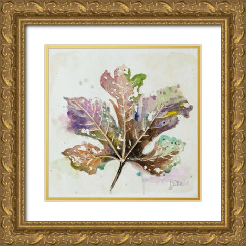 Global Leaves IV Gold Ornate Wood Framed Art Print with Double Matting by Pinto, Patricia