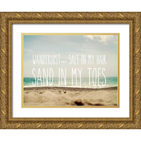 Sand in My Toes Gold Ornate Wood Framed Art Print with Double Matting by Gardner, Sarah