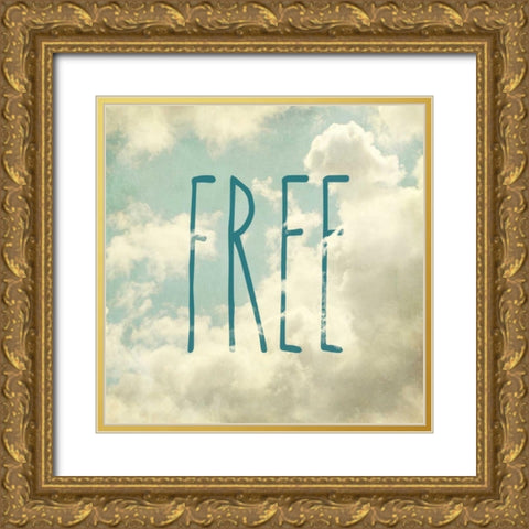Free In The Clouds Gold Ornate Wood Framed Art Print with Double Matting by Gardner, Sarah