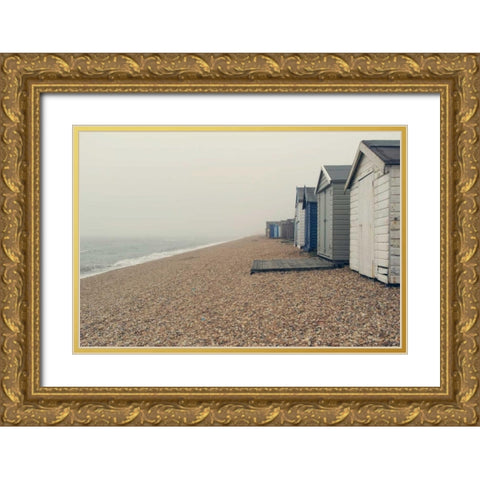 Beach Cabanas Gold Ornate Wood Framed Art Print with Double Matting by Gardner, Sarah
