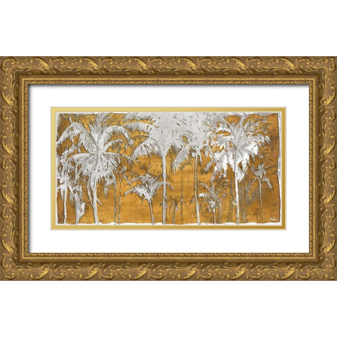 Luxe Palms III Gold Ornate Wood Framed Art Print with Double Matting by Pinto, Patricia