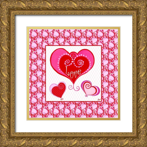 Art for the Heart III Gold Ornate Wood Framed Art Print with Double Matting by Metz, Andi