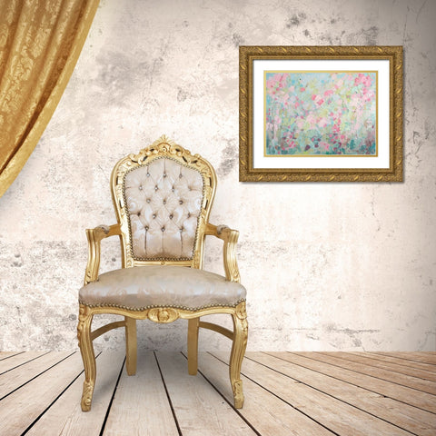 Dancing Sakura Tree Gold Ornate Wood Framed Art Print with Double Matting by Coolick, Ann Marie