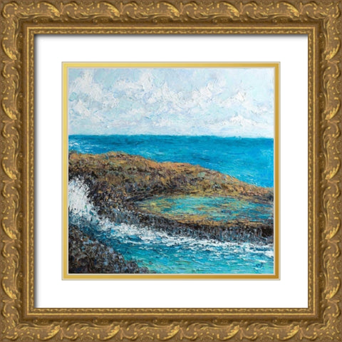 Conchi Pool Square Gold Ornate Wood Framed Art Print with Double Matting by Coolick, Ann Marie