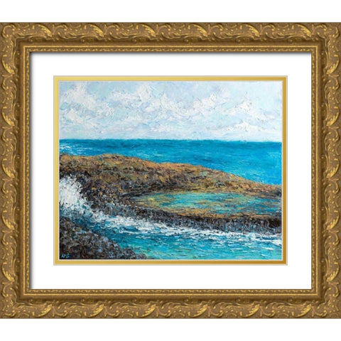 Conchi Pool Gold Ornate Wood Framed Art Print with Double Matting by Coolick, Ann Marie