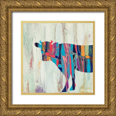 Rhizome Cow Gold Ornate Wood Framed Art Print with Double Matting by Coolick, Ann Marie