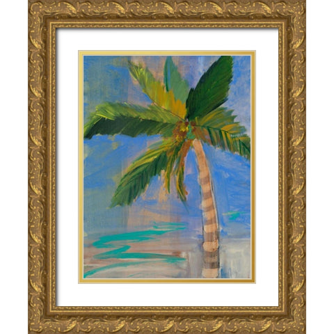 Tropical Palms I Gold Ornate Wood Framed Art Print with Double Matting by Maria, Robin