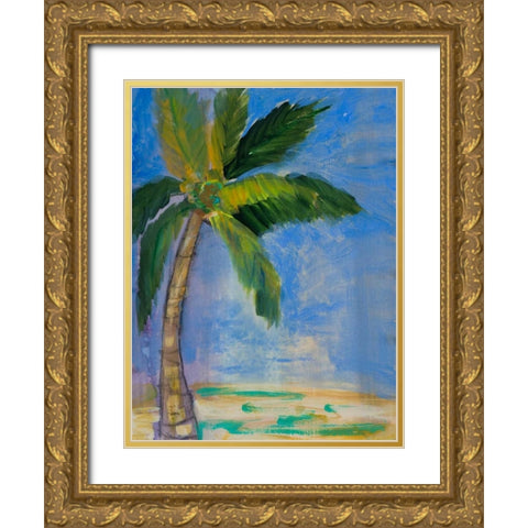 Tropical Palms II Gold Ornate Wood Framed Art Print with Double Matting by Maria, Robin