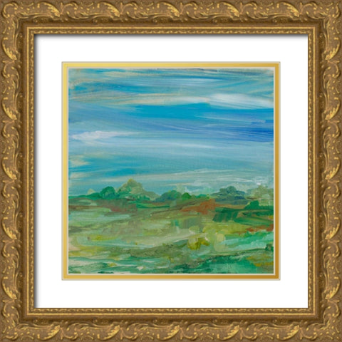 My Land II Gold Ornate Wood Framed Art Print with Double Matting by Maria, Robin