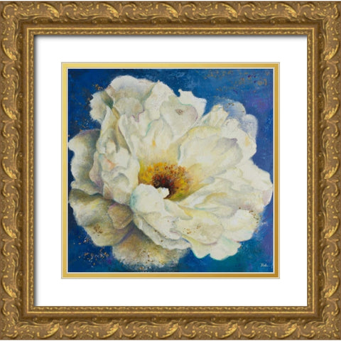 Zuzu Peony I Gold Ornate Wood Framed Art Print with Double Matting by Pinto, Patricia