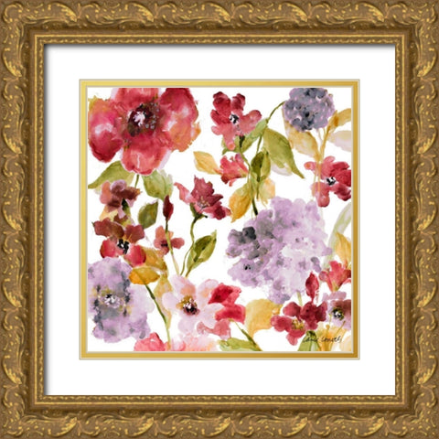 De la Vie Square I Gold Ornate Wood Framed Art Print with Double Matting by Loreth, Lanie