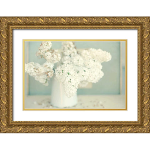 Gorgeous Whites Gold Ornate Wood Framed Art Print with Double Matting by Gardner, Sarah