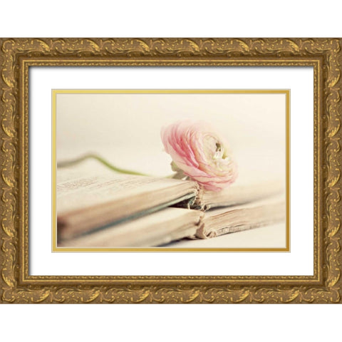 Peony Books Gold Ornate Wood Framed Art Print with Double Matting by Gardner, Sarah