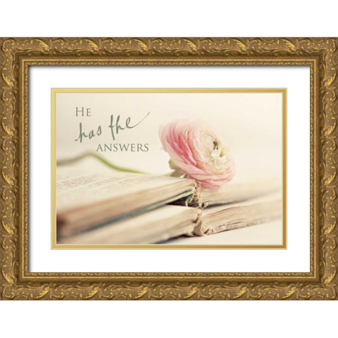 He has the Answers Gold Ornate Wood Framed Art Print with Double Matting by Gardner, Sarah