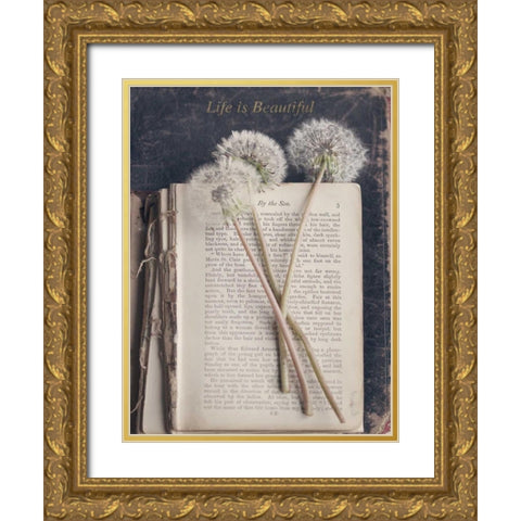 Life is Beautiful Gold Ornate Wood Framed Art Print with Double Matting by Gardner, Sarah