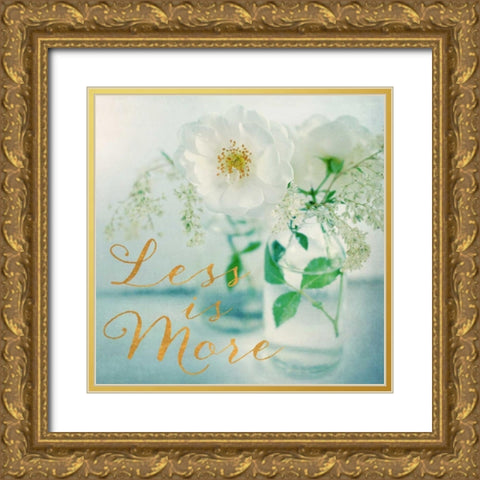 Less is More Gold Ornate Wood Framed Art Print with Double Matting by Gardner, Sarah